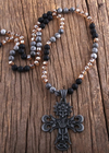 Boho Beaded Necklace Cross Pendant