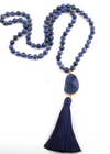 Pompom Pendant Boho Beads Necklace