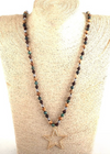 Boho Beaded Necklace - Star Metal Pendant