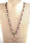 Boho Beaded Necklace - Star Metal Pendant