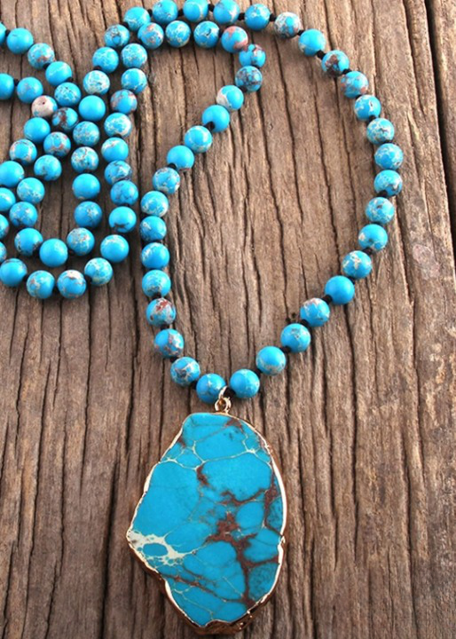 Unicolor Boho Beaded Necklace