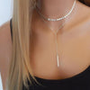 Boho Necklaces Set Choker + Silver Pendant