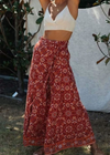 Boho Pants Palazzo Paisley Red Indian Floral