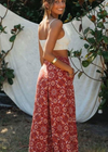 Boho Pants Palazzo Paisley Red Indian Floral