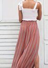 Boho Loose striped Pants with side slit