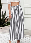 Boho Loose striped Pants with side slit