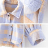 Boho Plaid Overshirt in Beige / Lavender