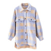 Boho Plaid Overshirt in Beige / Lavender