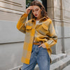 Boho Plaid Shirt Jacket in Yellow / Grey