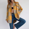 Boho Plaid Shirt Jacket in Yellow / Grey