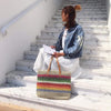 Boho Rainbow Beach Tote Bag