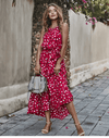 Boho Red Long Spotted Dress