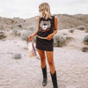 Boho Rock Black Tank Top Mini Dress