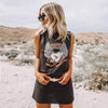 Boho Rock Black Tank Top Mini Dress