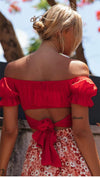 Boho Romantic Red Crop Top