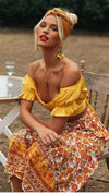 Boho Romantic Yellow Crop Top