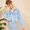 Boho Short Light Wash Denim Jacket