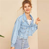 Boho Short Light Wash Denim Jacket