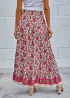 Long skirts boho asymmetrical floral pattern