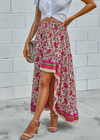 Long skirts boho asymmetrical floral pattern