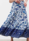 Boho Long flared Skirt blue pattern