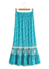 Boho Long Skirt in Blue Love in Mist