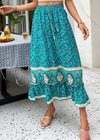 Boho Long Skirt in Blue Love in Mist