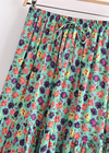 Boho maxi skirt in flower Camila in green