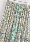 Boho maxi Skirt Esme Flower  in green with yellow and purple tones