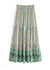 Boho maxi Skirt Esme Flower  in green with yellow and purple tones