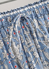 Boho Long flared Skirt blue floral white patterned