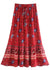 Boho mid-length Slared skirt with floral pattern