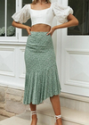 Boho Mid-length Skirt, slim and flared on the bottom