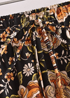 Black Boho maxi Skirt with orange floral pattern