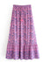 Pink Floral Boho maxi Skirt with Purple pattern