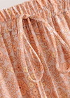 Maxi Boho Skirt Pink melon floral pattern