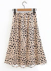 Retro Satin Boho midi skirts, leopard print