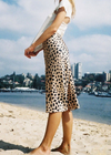 Retro Satin Boho midi skirts, leopard print