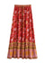 Red Boho Chic Long Skirt with colorful floral pattern