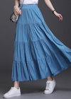 Long flared Boho skirt in solid color