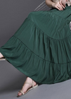 Long flared Boho skirt in solid color