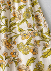 Yellow Boho Long Skirt smocked waist Floral pattern