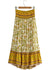 Yellow Boho Long Skirt smocked waist Floral pattern