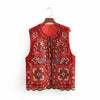 Boho Sleeveless Red Jacket