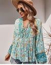 Boho Spring Blue-Green Blouse