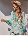 Boho Spring Blue-Green Blouse