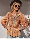 Boho Spring Orange Blouse