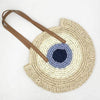 Boho Straw Round Beach Tote Bag