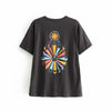 Boho Sun & Moon Black T-shirt