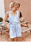 Boho Tie-Dye Romper in Blue